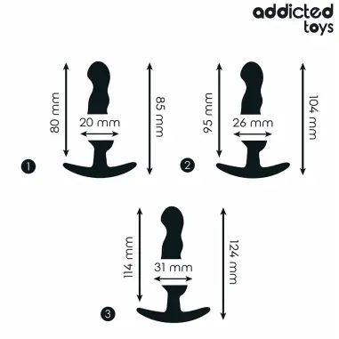 ADDICTED TOYS - SET DE 3 PLUG ANAL SILICONA MODELO 1 