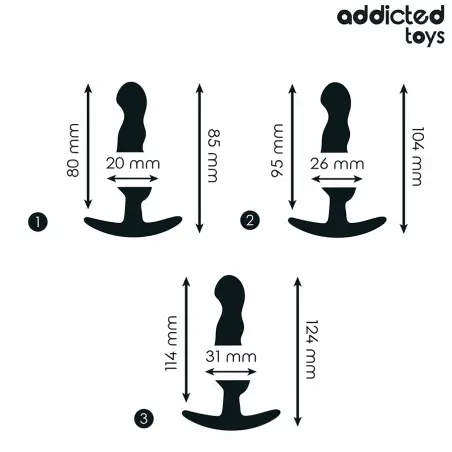 ADDICTED TOYS - SET DE 3 PLUG ANAL SILICONA MODELO 1 