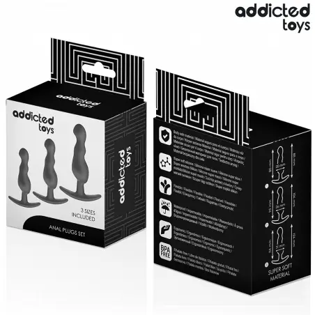 ADDICTED TOYS - SET DE 3 PLUG ANAL SILICONA MODELO 1 