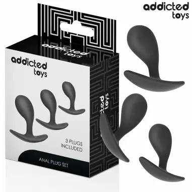 ADDICTED TOYS - SET DE 3 PLUG ANAL SILICONA MODELO 3 