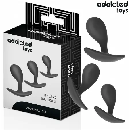 ADDICTED TOYS - SET DE 3 PLUG ANAL SILICONA MODELO 3 
