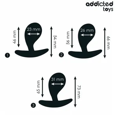 ADDICTED TOYS - SET DE 3 PLUG ANAL SILICONA MODELO 3 