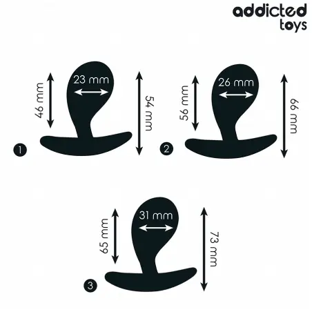 ADDICTED TOYS - SET DE 3 PLUG ANAL SILICONA MODELO 3 