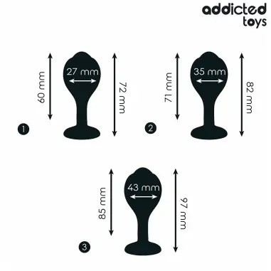 ADDICTED TOYS - SET DE 3 PLUG SILICONA ANAL CON JOYA 