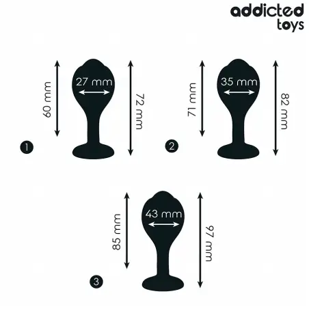 ADDICTED TOYS - SET DE 3 PLUG SILICONA ANAL CON JOYA 