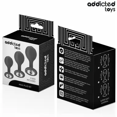 ADDICTED TOYS - SET DE 3 PLUG SILICONA ANAL CON JOYA 