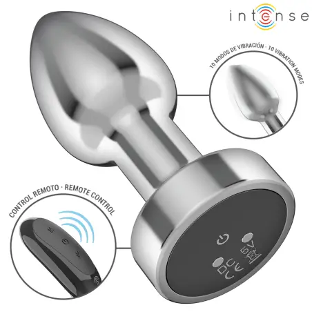 INTENSE - PLUG ANAL 10 VIBRACIONES METAL CON CONTROL REMOTO S 