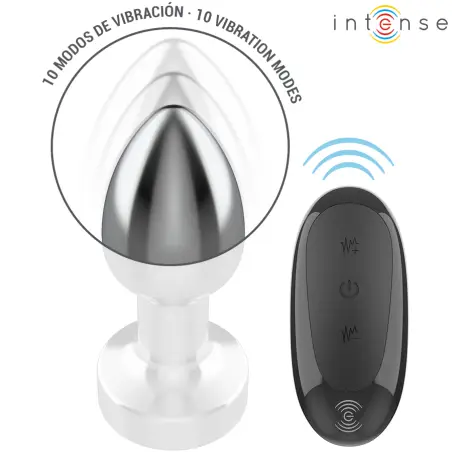 INTENSE - PLUG ANAL 10 VIBRACIONES METAL CON CONTROL REMOTO S 