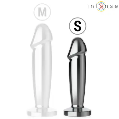 INTENSE - PLUG ANAL 10 VIBRACIONES METAL EN FORMA DE DILDO CON CONTROL REMOTO S 