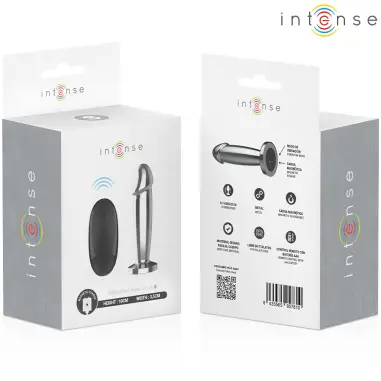 INTENSE - PLUG ANAL 10 VIBRACIONES METAL EN FORMA DE DILDO CON CONTROL REMOTO S 