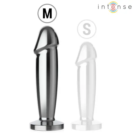 INTENSE - PLUG ANAL 10 VIBRACIONES METAL EN FORMA DE DILDO CON CONTROL REMOTO M 