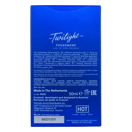 HOT - TWILIGHT PERFUME CON FEROMONAS HOMBRE 50 ML Perfumes Feromonas Masculinas