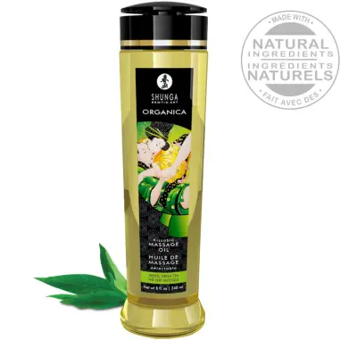SHUNGA - ACEITE DE MASAJE ORGÁNICO TE VERDE 240 ML 
