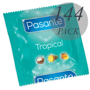 PASANTE - PRESERVATIVOS SABORES TROPICAL 144 UNIDADES 