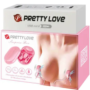PRETTY LOVE - SURPRISE BOX PINZAS ELECTRO ESTIMULACION ROSA Electro estimulación