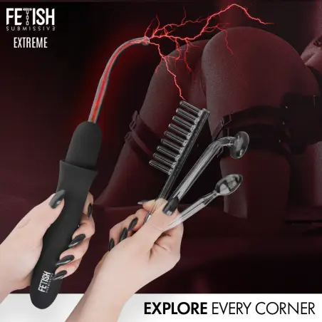 FETISH SUBMISSIVE - VIBRADOR WAND ELECTROESTIMULACIÓN ALTA FRECUENCIA Electro estimulación