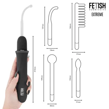 FETISH SUBMISSIVE - VIBRADOR WAND ELECTROESTIMULACIÓN ALTA FRECUENCIA Electro estimulación