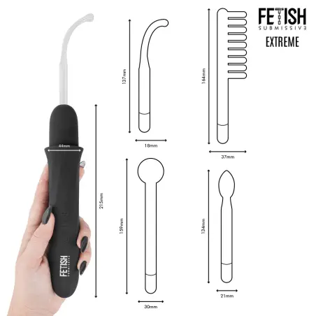 FETISH SUBMISSIVE - VIBRADOR WAND ELECTROESTIMULACIÓN ALTA FRECUENCIA Electro estimulación
