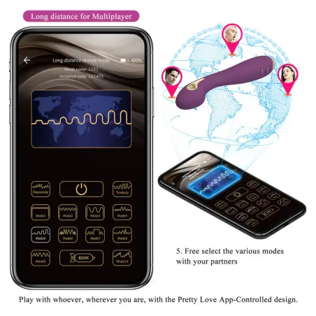 PRETTY LOVE - HECTOR VIBRADOR ELECTROSHOCK POR CONTROL POR APP LILA 