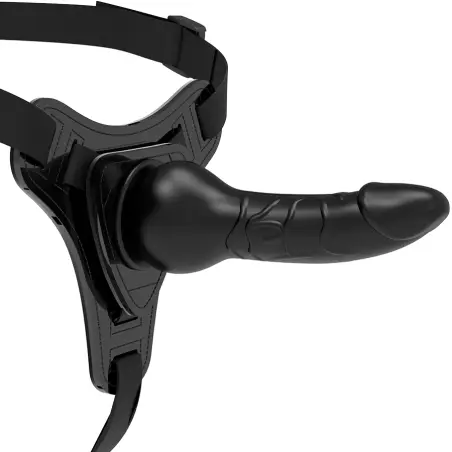 FETISH SUBMISSIVE HARNESS - SILICONA NEGRO REALISTIC 16 CM 
