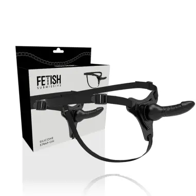 FETISH SUBMISSIVE HARNESS - SILICONA NEGRO REALISTIC 16 CM 