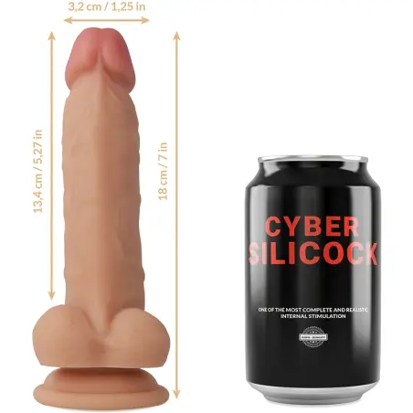 CYBER SILICOCK - ARNÉS SILICONA LIQUIDA JUDE 18 CM -O- 3.2 CM Arneses sin Vibración