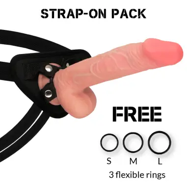 ROCKARMY - ARNÉS + DUAL DENSITY SHERMAN DILDO REALISTA 24 CM -O- 4.62 CM Penes realísticos