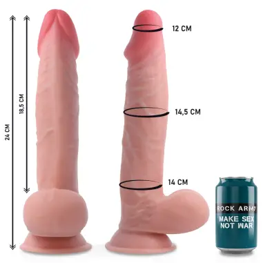 ROCKARMY - ARNÉS + DUAL DENSITY SHERMAN DILDO REALISTA 24 CM -O- 4.62 CM Penes realísticos