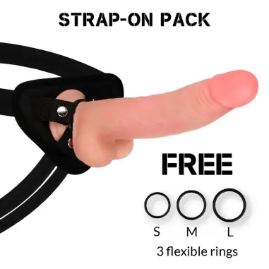 ROCKARMY - ARNÉS + DUAL DENSITY LEOPARD DILDO REALISTA 23 CM -O- 4.77 CM Penes realísticos