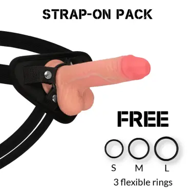 ROCKARMY - ARNÉS + LIQUID SILICONE DILDO PREMIUM MUSTANG 18 CM -O- 4.14 CM Penes realísticos