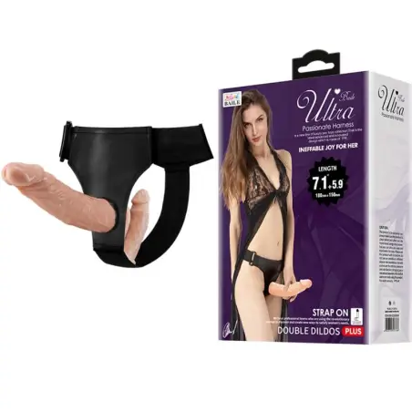 BAILE - ULTRA PASSIONATE HARNESS DOBLES DILDOS CON ARNÉS Arneses sin Vibración