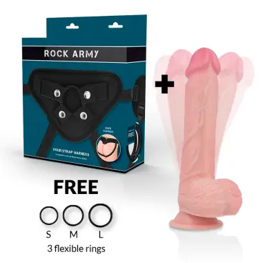 ROCKARMY - ARNES + HAWK ROTADOR Y VIBRADOR 22 CM -O- 4.6 CM Arneses con Vibración