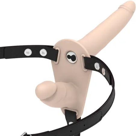 FETISH SUBMISSIVE HARNESS - DOBLE PENETRACIÓN VIBRADOR FLESH UP Arneses Dobles