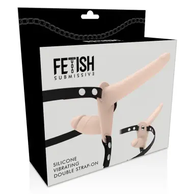 FETISH SUBMISSIVE HARNESS - DOBLE PENETRACIÓN VIBRADOR FLESH UP Arneses Dobles