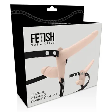 FETISH SUBMISSIVE HARNESS - DOBLE PENETRACIÓN VIBRADOR FLESH UP Arneses Dobles