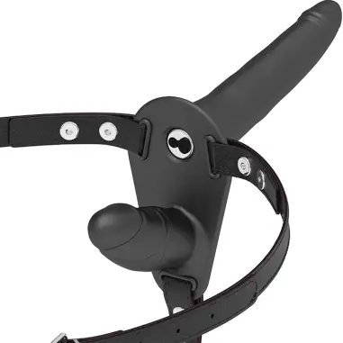 FETISH SUBMISSIVE HARNESS - DOBLE PENETRACIÓN VIBRADOR NEGRO Arneses Dobles
