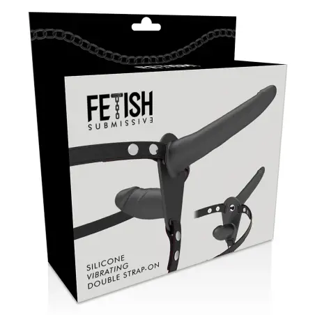 FETISH SUBMISSIVE HARNESS - DOBLE PENETRACIÓN VIBRADOR NEGRO Arneses Dobles