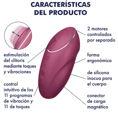 SATISFYER - TAP & CLIMAX 1 VIBRADOR LAY-ON ROJO 