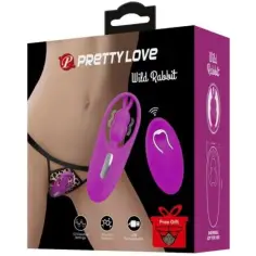PRETTY LOVE - WILD RABBIT ESTIMULADOR PARA BRAGUITA CON CONTROL REMOTO LILA 2