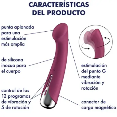 SATISFYER - SPINNING G-SPORT 1 VIBRADOR ROTADOR ROJO Vibradores Punto G