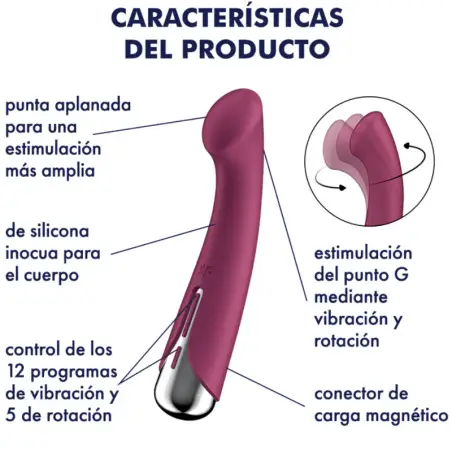 SATISFYER - SPINNING G-SPORT 1 VIBRADOR ROTADOR ROJO Vibradores Punto G