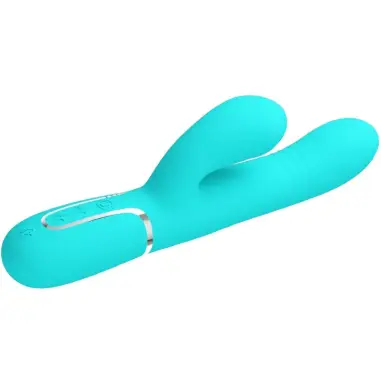 PRETTY LOVE - VIBRADOR PUNTO G MULTIFUNCIÓN VERDE AGUA 
