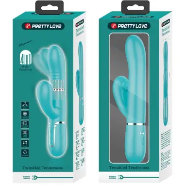 PRETTY LOVE - VIBRADOR PUNTO G MULTIFUNCIÓN VERDE AGUA 