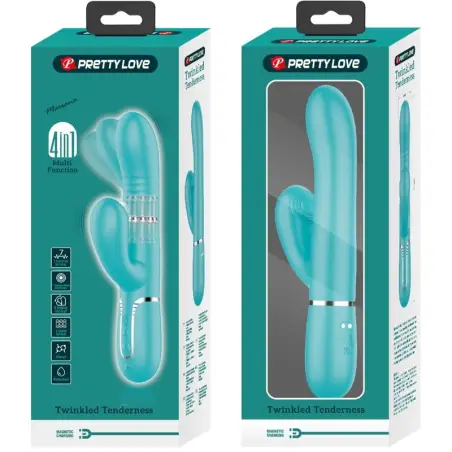 PRETTY LOVE - VIBRADOR PUNTO G MULTIFUNCIÓN VERDE AGUA 