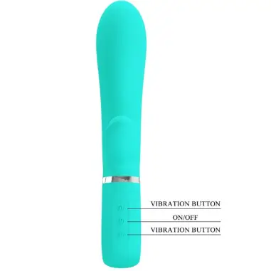 PRETTY LOVE - THOMAS VIBRADOR PUNTO G MULTIFUNCIÓN VERDE AGUA 