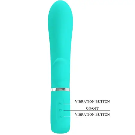 PRETTY LOVE - THOMAS VIBRADOR PUNTO G MULTIFUNCIÓN VERDE AGUA 