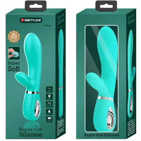 PRETTY LOVE - THOMAS VIBRADOR PUNTO G MULTIFUNCIÓN VERDE AGUA 