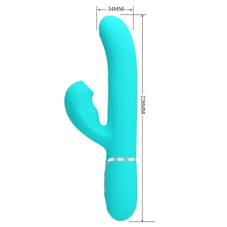 PRETTY LOVE - PERLITA VIBRADOR PUNTO G 3 EN 1 MULTIFUNCIÓN VERDE AGUA 