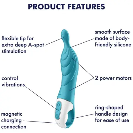 SATISFYER - AMAZING 2 VIBRADOR PUNTO A TURQUESA 