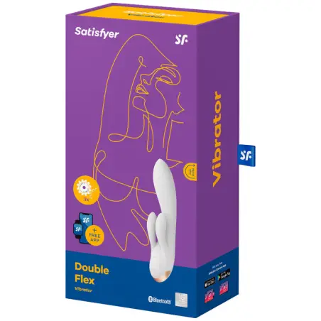 SATISFYER - DOUBLE FLEX VIBRADOR APP BLANCO Vibradores con APP